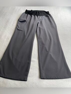Ave by Medline Maternity Wide-Leg Gray Scrub w/Stretch Panel Sz M-P